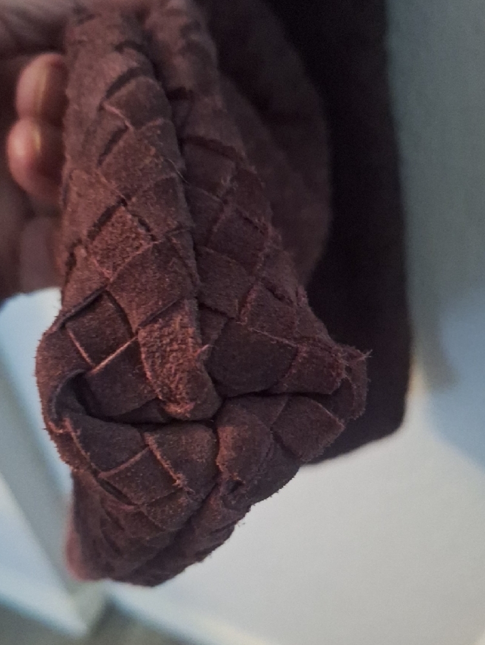 Woven Suede Hobo Bag in Eggplant - Picture 9 of 10